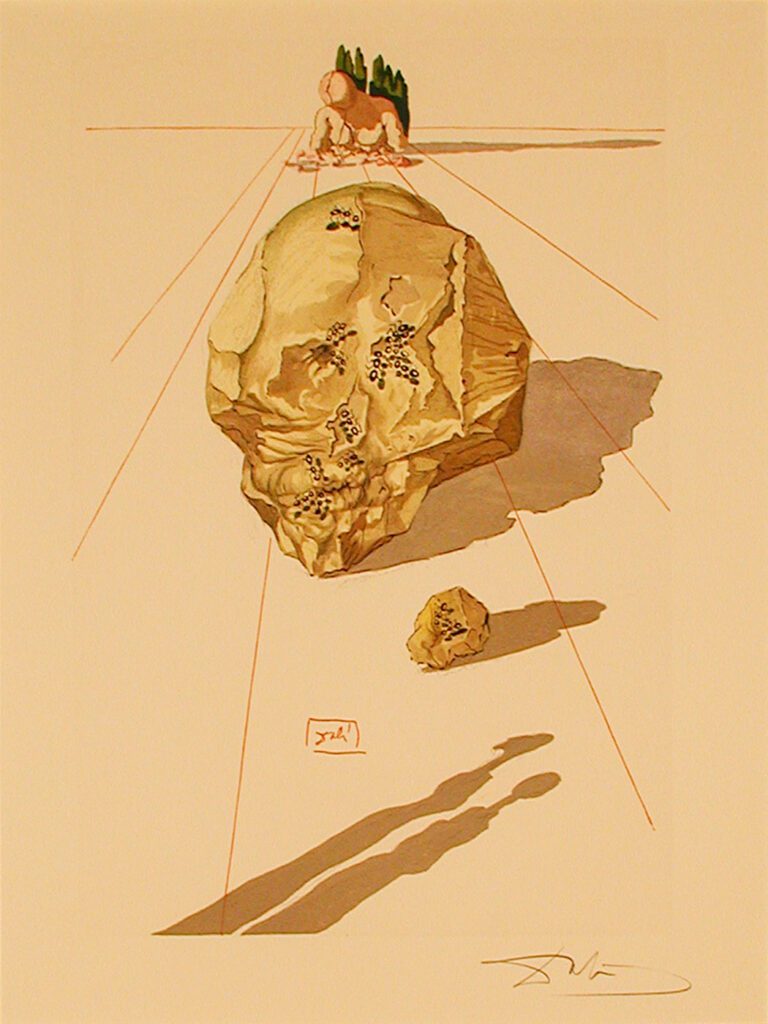 A drawing of a gold colored object with a shadow.