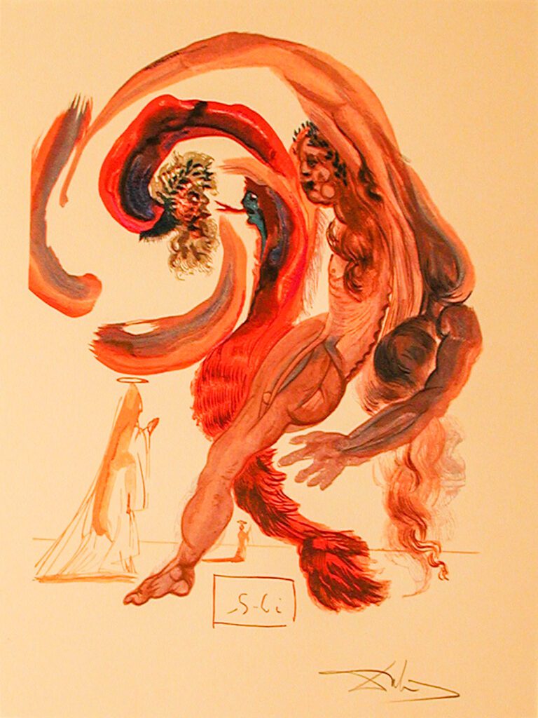 A painting of two people dancing in the middle of a dance.