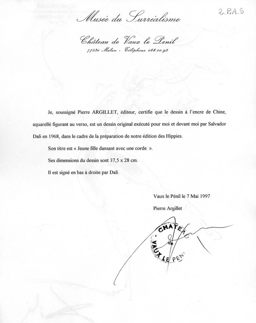 A letter from the president of france to his wife.